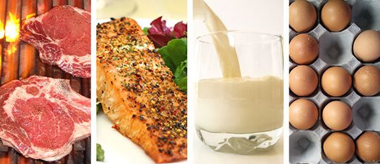 Red meat and fish, full-fat milk, eggs are the main foods for a ketogenic diet. 